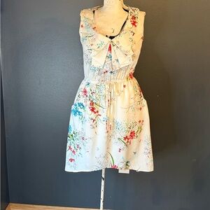 Bebop Feminine Floral Sleeveless Dress Gathered Elastic Waist Sz Medium